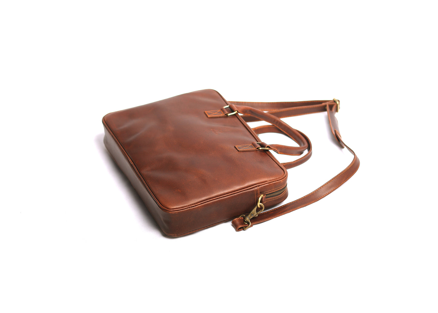 The Brown Camel- Brown Laptop Leather Bag