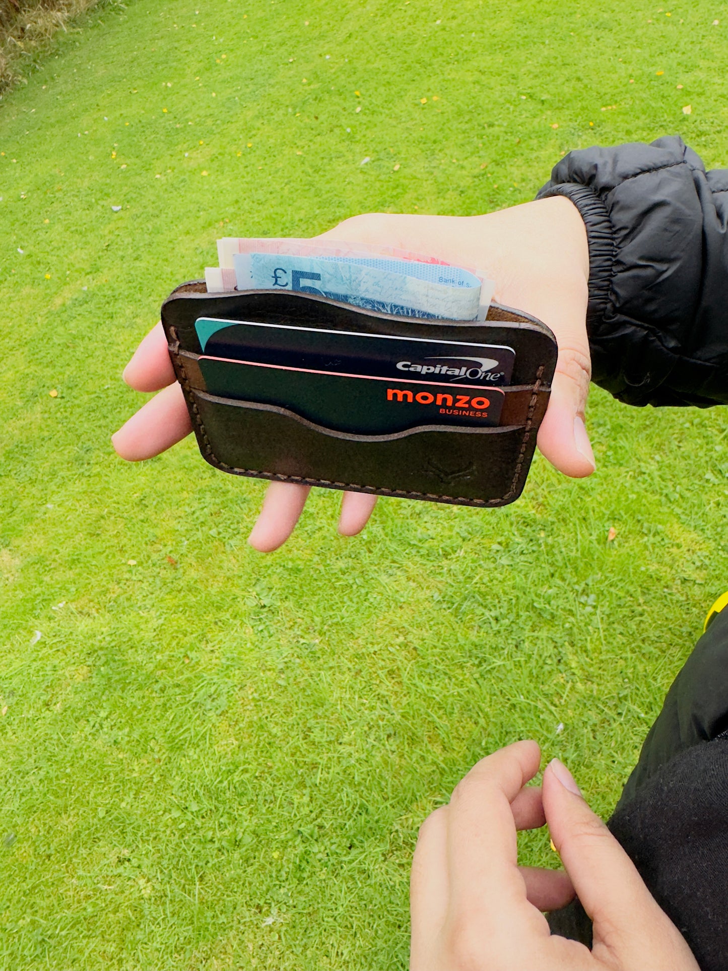 The Modernist: A Leather Cardholder Wallet - Black Color