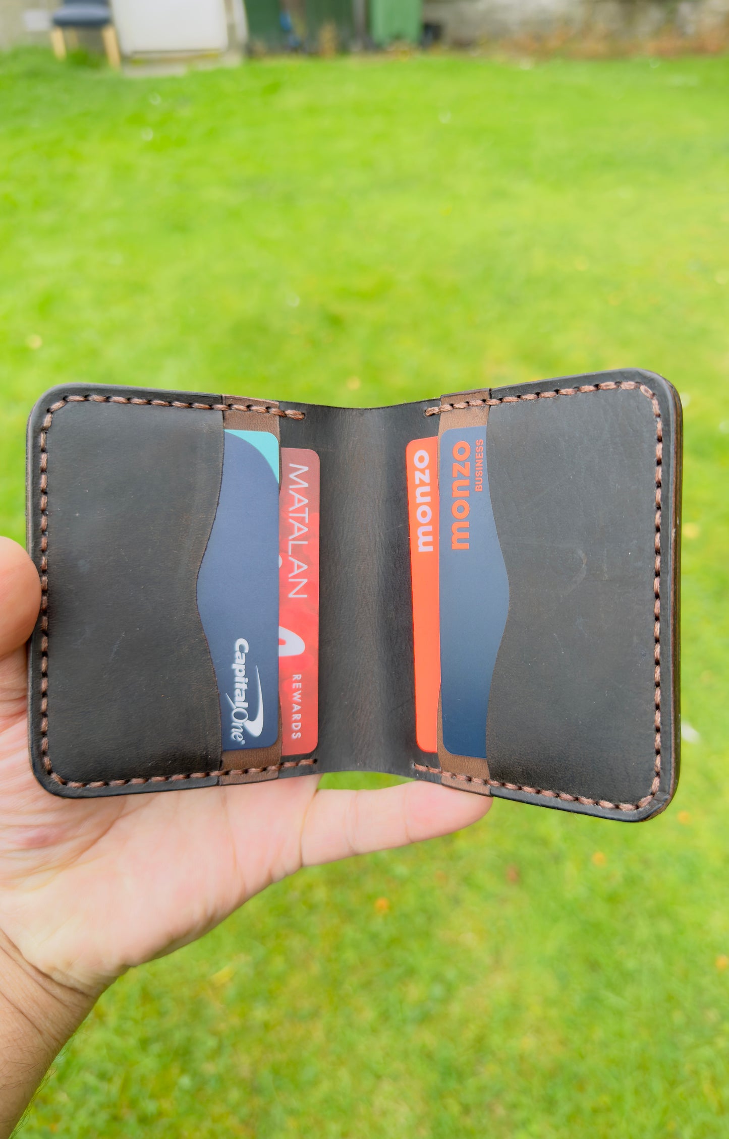 The Vertique - Black Leather Cardholder Wallet