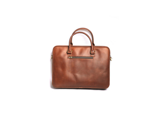 The Brown Camel- Brown Laptop Leather Bag
