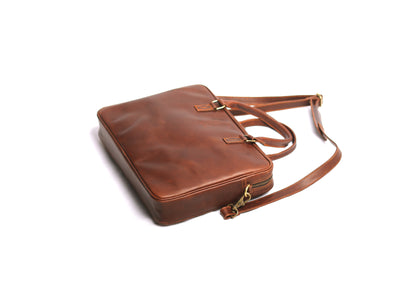 The Brown Camel- Brown Laptop Leather Bag