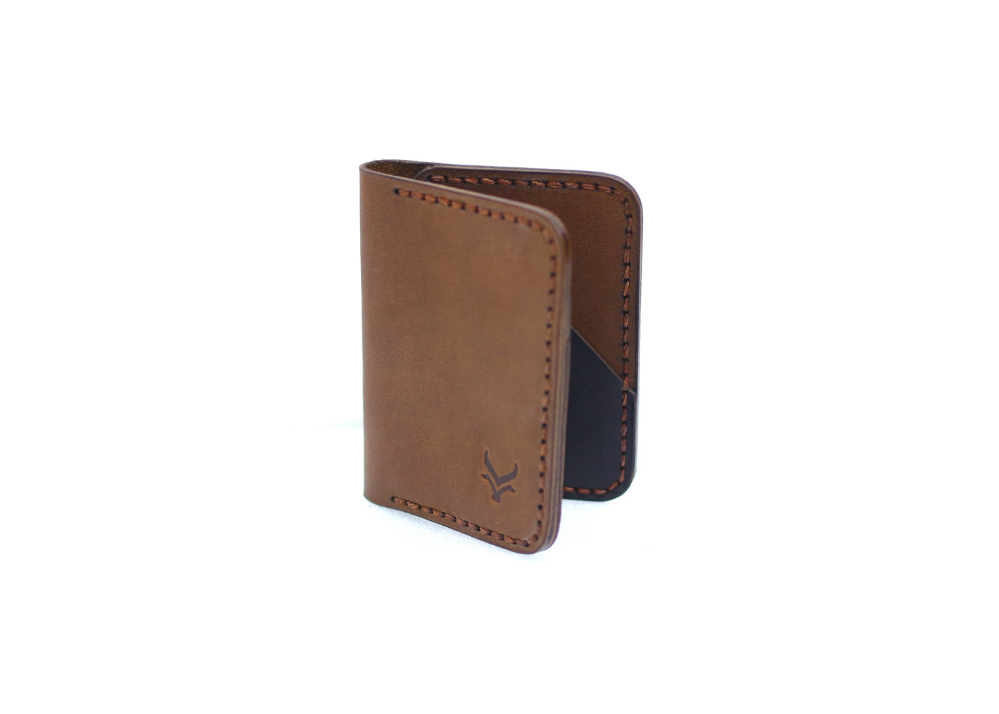 The Vertical Cross - Brown leather wallet