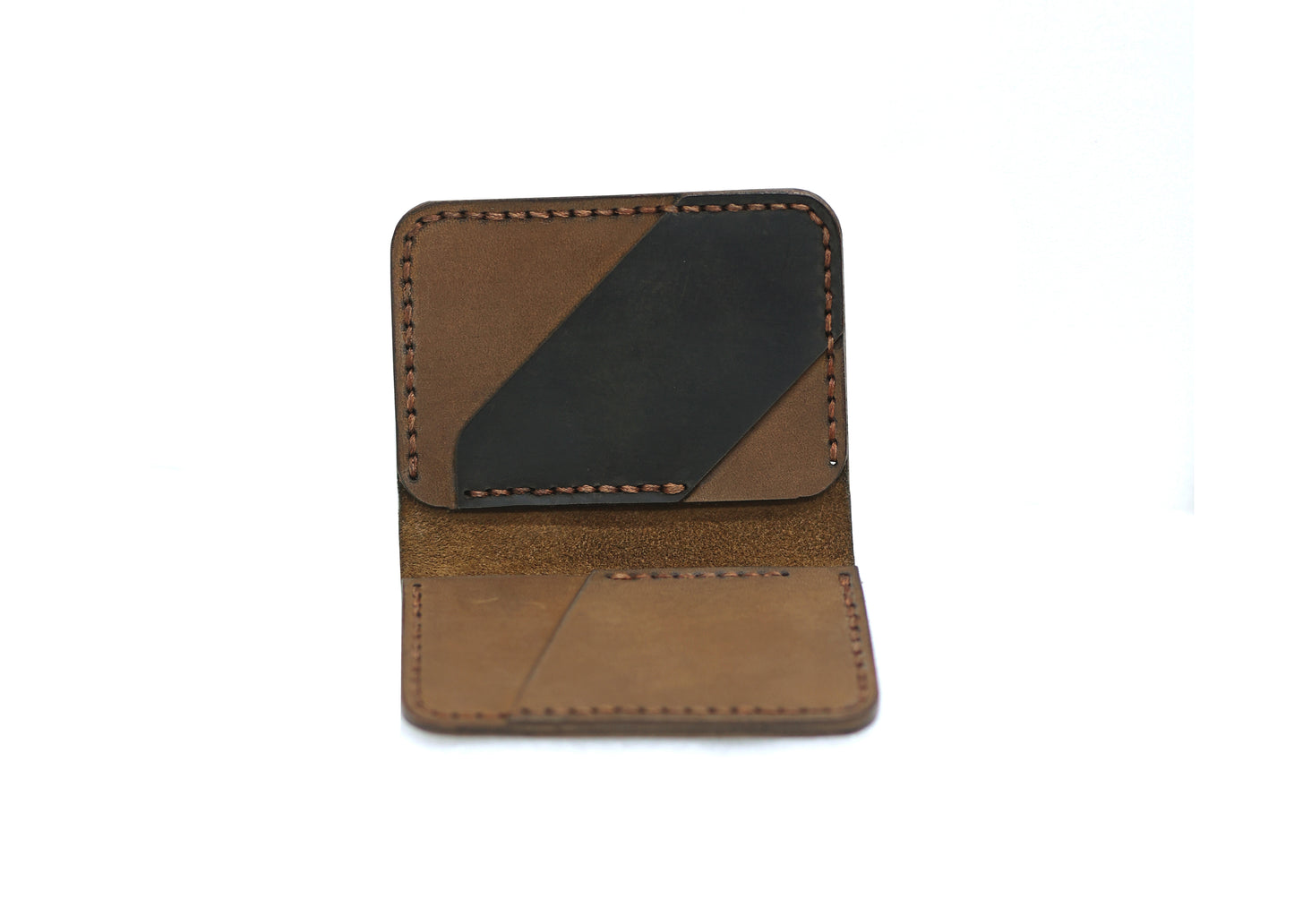 The Vertical Cross - Brown leather wallet