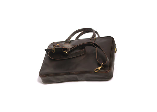 Dark Coffee - Laptop Leather Bag