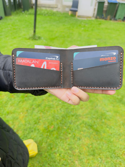 The Timless: A black leather Bifold Wallet