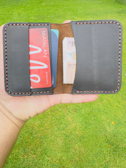 The Blackstone: A Leather Bifold Wallet |Black Color|