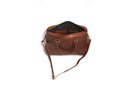 The Brown Camel- Brown Laptop Leather Bag
